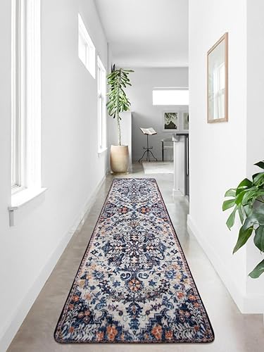 Miniatura 4 de Lahome Alfombra de pasillo lavable bohemia, 2 pies 6 pulgadas x 10 pies, alfombra suave para pasillos, alfombra de cocina larga, antideslizante,