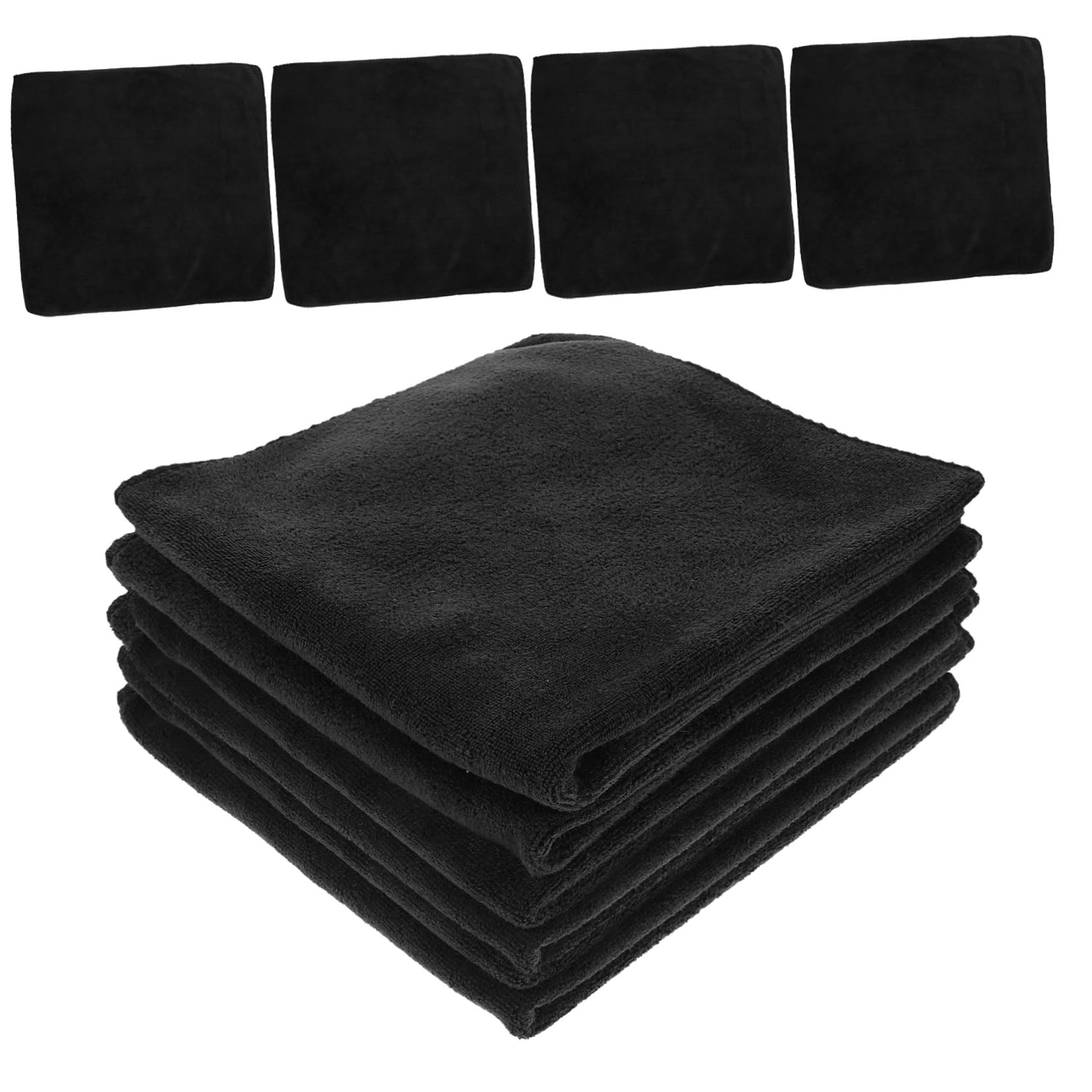 Mikinona 12er-Pack Mikrofaser-reinigungslappen Geschirrtücher Für Auto Und Küche Saugfähige Geschirrtücher Wiederverwendbare Waschlappen Schwarz 40 X 40 cm