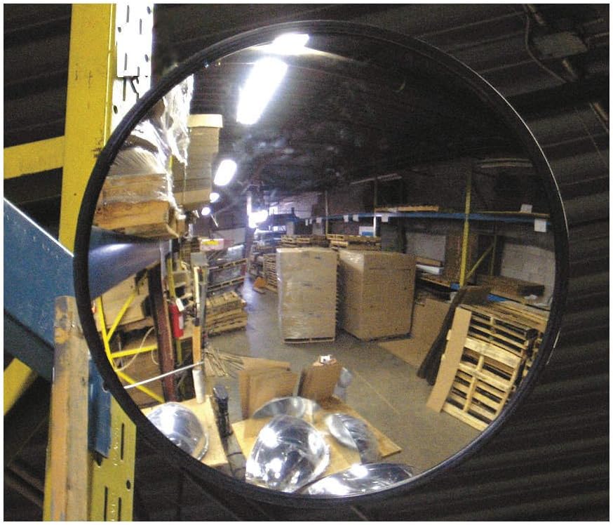 36” Acrylic Scratch Resistant Indoor Convex Mirror With Plastic Back, Round Indoor Security Mirror for the Garage Blind Spot, Store Safety, Warehouse View, Mirror for Personal or Office Use