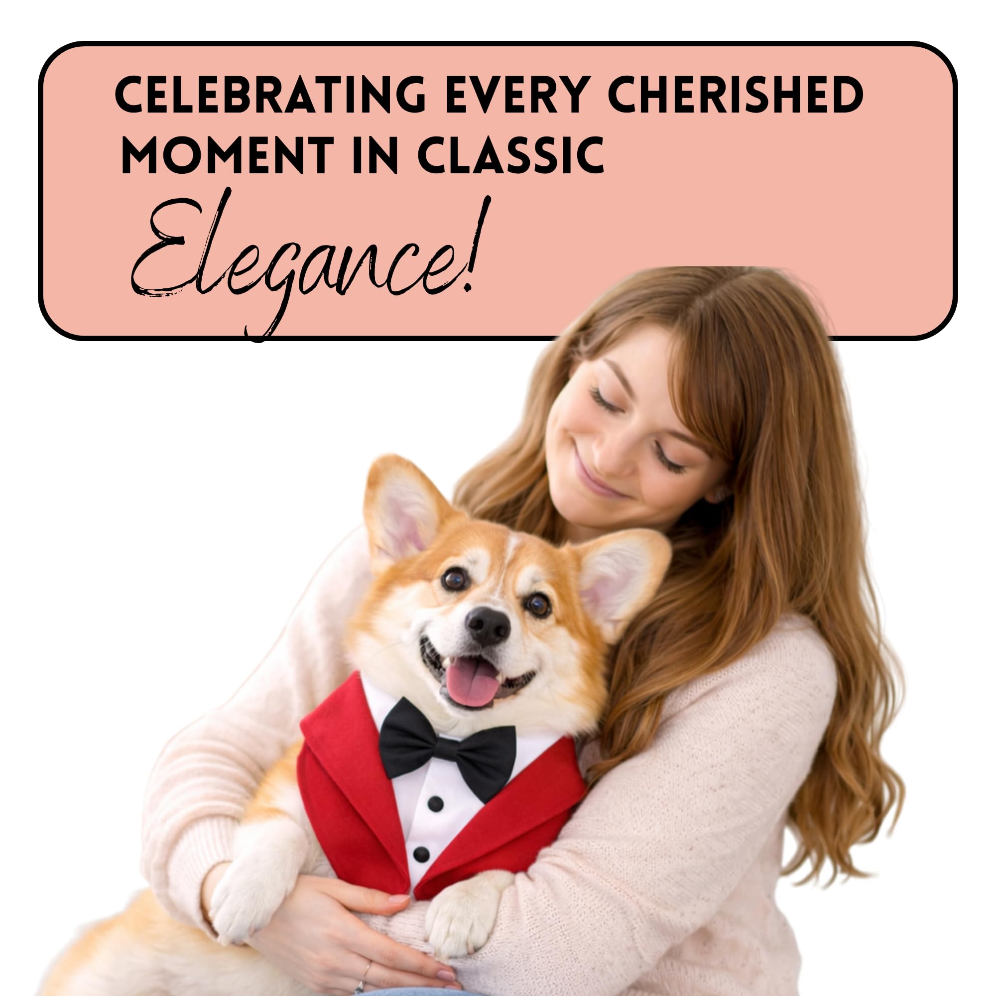 Dog-O-Bow Red Velvet Tuxedo Vest Bandana for Dogs | Soft, Elegant & Comfortable (Small Size) 3