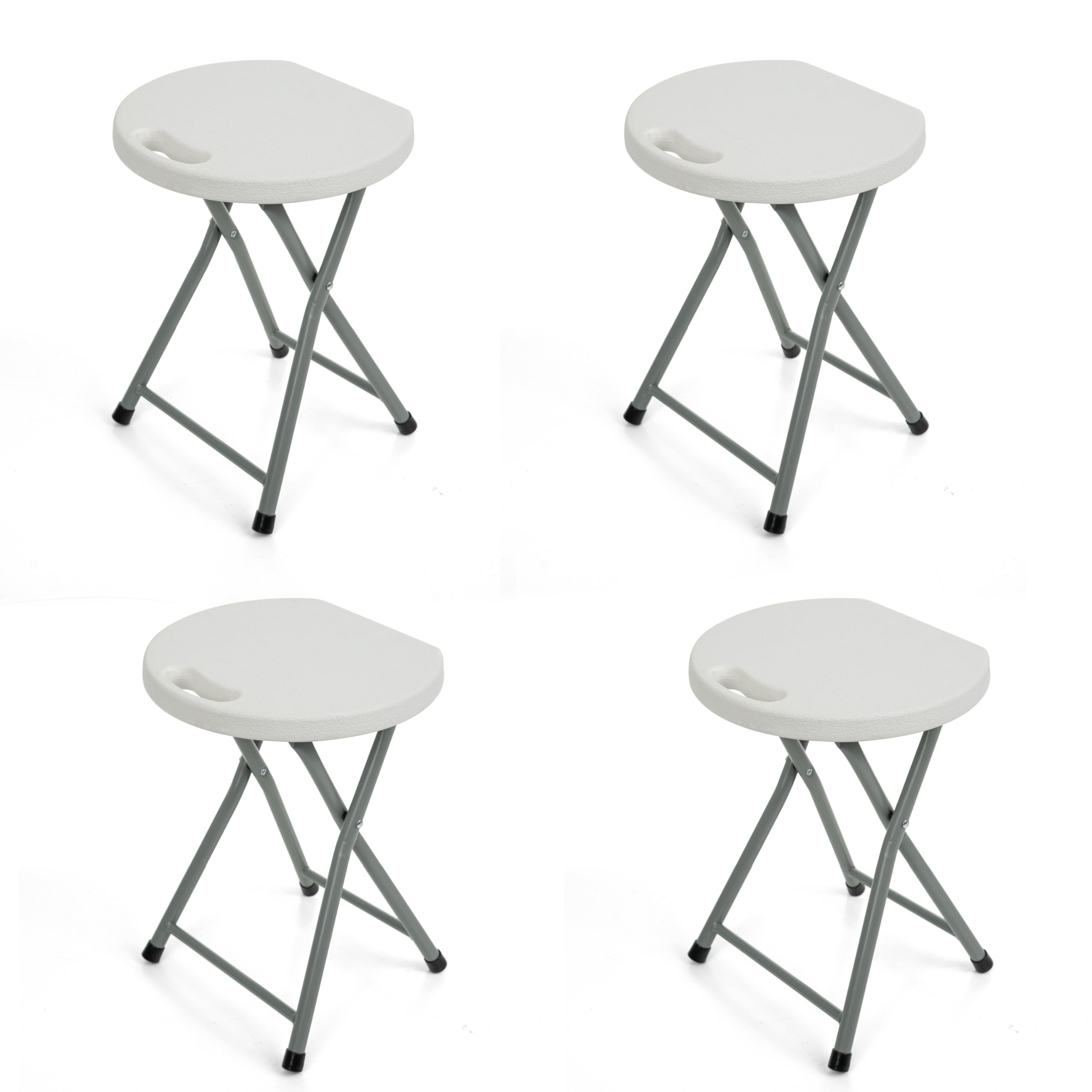 Crystals Folding Stools – Heavy-Duty Foldable Plastic Stools for Kitchen, Camping, Desk, or Outdoor Events – Lightweight Fold-Up Stool for Indoor/Outdoor Seating (Four Stools)