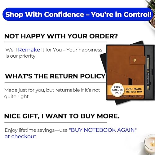 Vista 19 de Personalized Journal Notebook, Personalized Hardcover Notebook with Pen Set, A5 Customized Lined Journals for Women and Men, Birthday, Best Friend