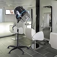 Vista 4 de Estilo uno, secador de pelo negro de pie, con capucha ajustable, con ruedas, equipo profesional de salón para belleza y secado de cabello en el hogar