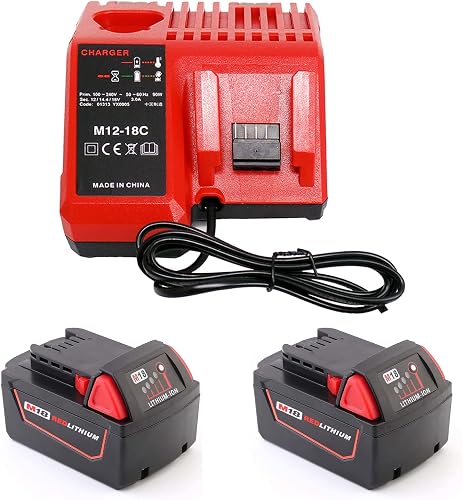 ® 2 pièces M18B5 18V 5.0Ah Remplacer la batterie pour Milwau CYDZ