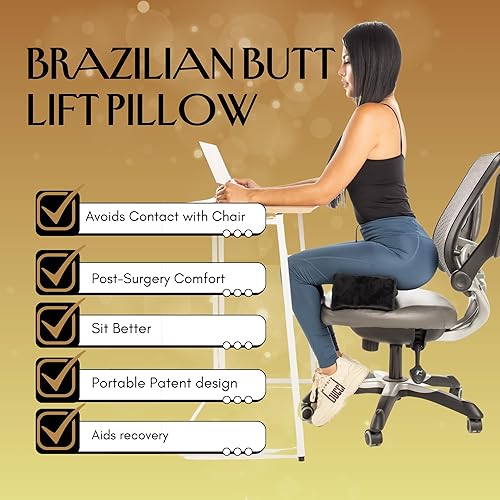 Miniatura 5 de Almohada de glúteos después de la cirugía – Cojín de apoyo para recuperación de levantamiento de glúteos | Ultra cómodo con 3 capas para un máximo