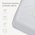Comfy Cubs Muslin Feuille de lit en coton - Doucement & Feuilles respirantes pour lits standard & Matelas pour tout-petit - Snug Fit, Elastic sécurisé avec de beaux emballages pour les garçons & Filles - blanc