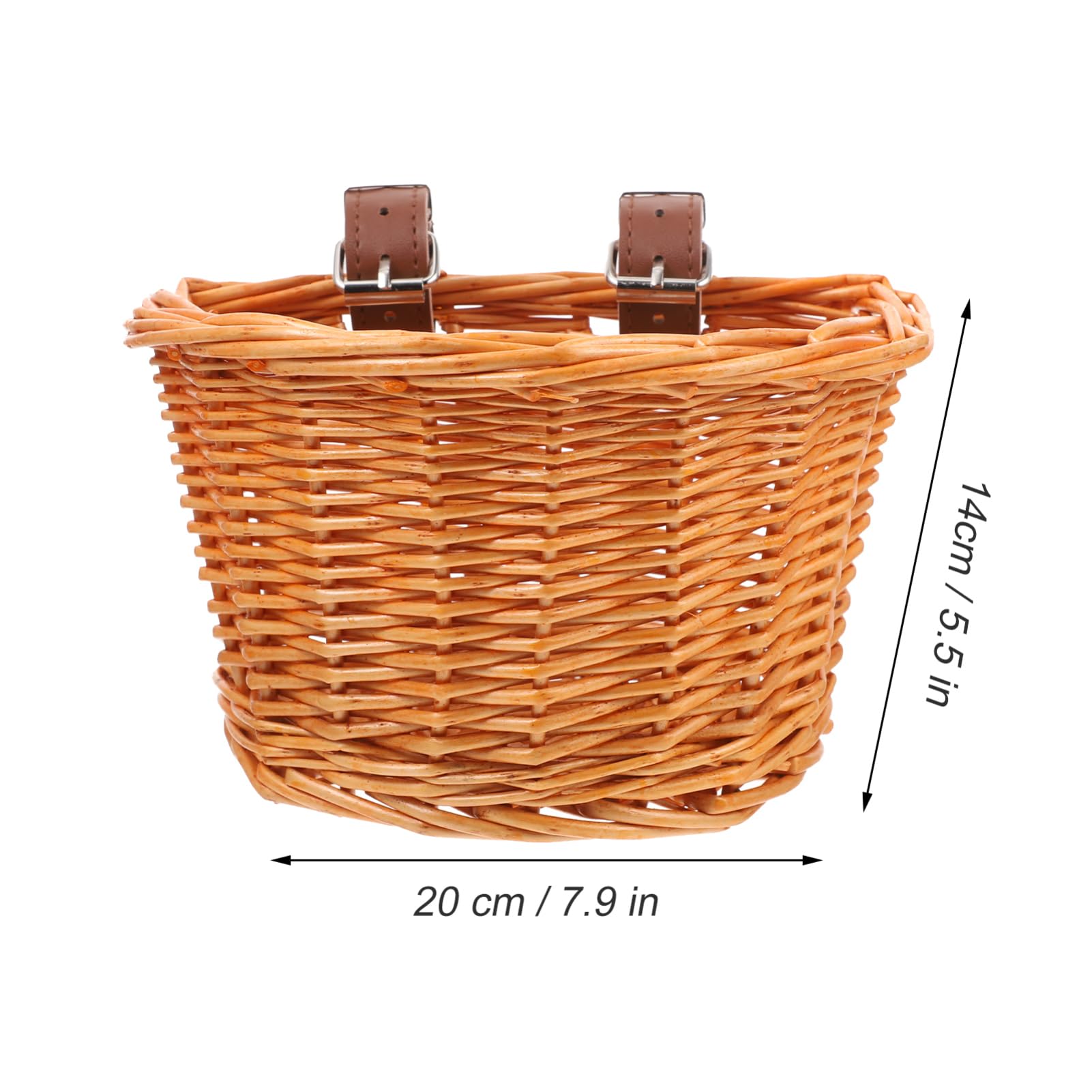 ifundom Small Detachable Handmade Basket for Childrens Bicycles Natural Willow Woven Front Handlebar Storage Container Easy Install Durable for Outdoor Cycling Random Color