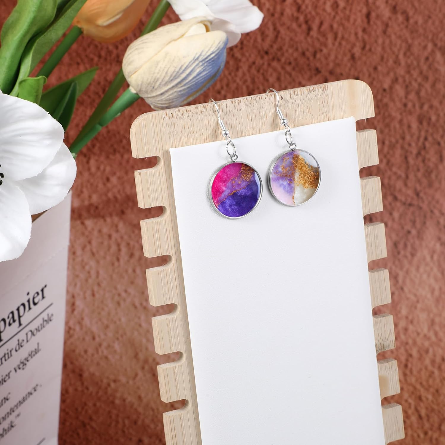 30 PCS Stainless Steel Round Pendant Trays, 20mm Silver Jewelry Blank Bezels, Cabochon Blanks Pendant Blanks Trays Base, Round Settings Charms for Earrings Necklace Pendants Jewelry Making Kits - Image 3