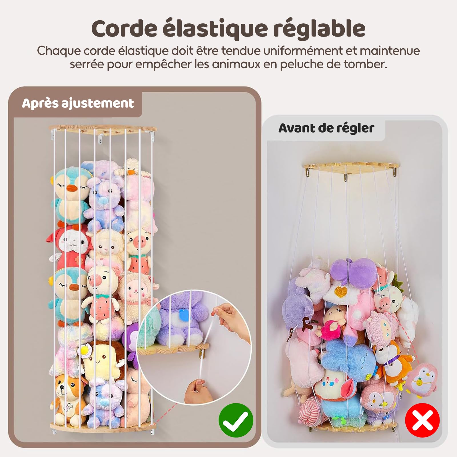 Tube De Rangement Pour Animaux En Peluche, Organiseur Pour Animaux En