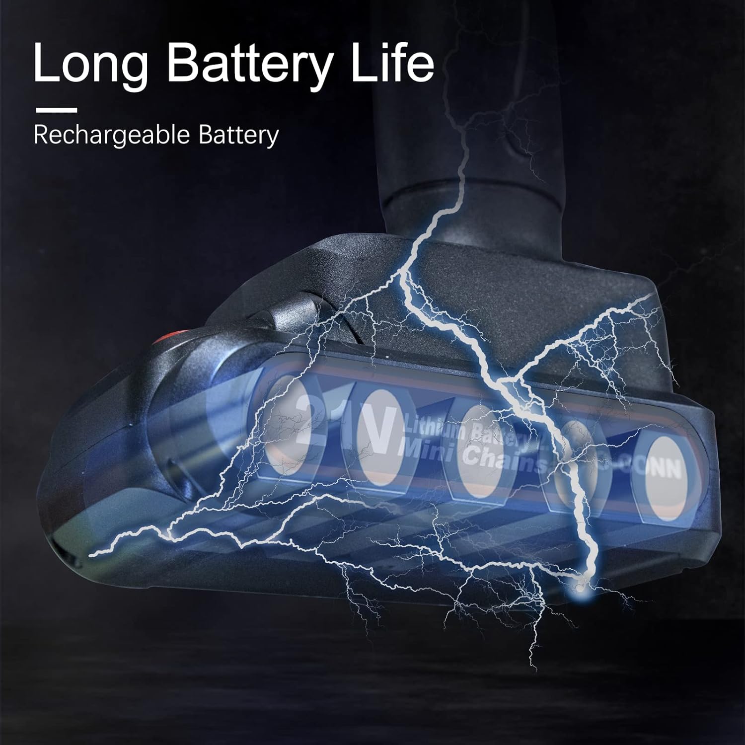 O-CONN Mini Chainsaw Battery Replacement, 21V MAX 2000mAh Rechargeable Battery, Cordless Electric Portable Handheld Chainsaw Accessories (Model 1) - Image 5