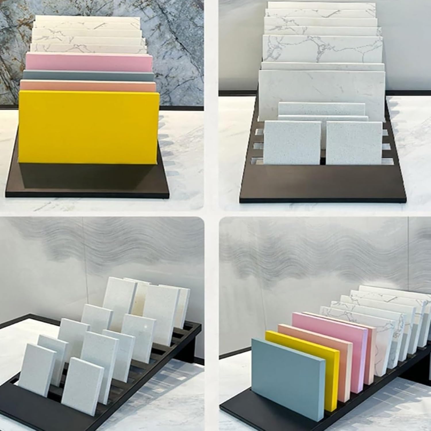 Slanted Stone Countertop Sample Display Rack,Multi-Purpose Tile Storage Stand,for Vendors Retail Exhibition Hall Trade Show