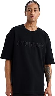 تيشرت محبوك للرجال بمقاس كبير ورقبة دائرية ضيقة وأكمام قصيرة من ديفاكتو، D8611AX