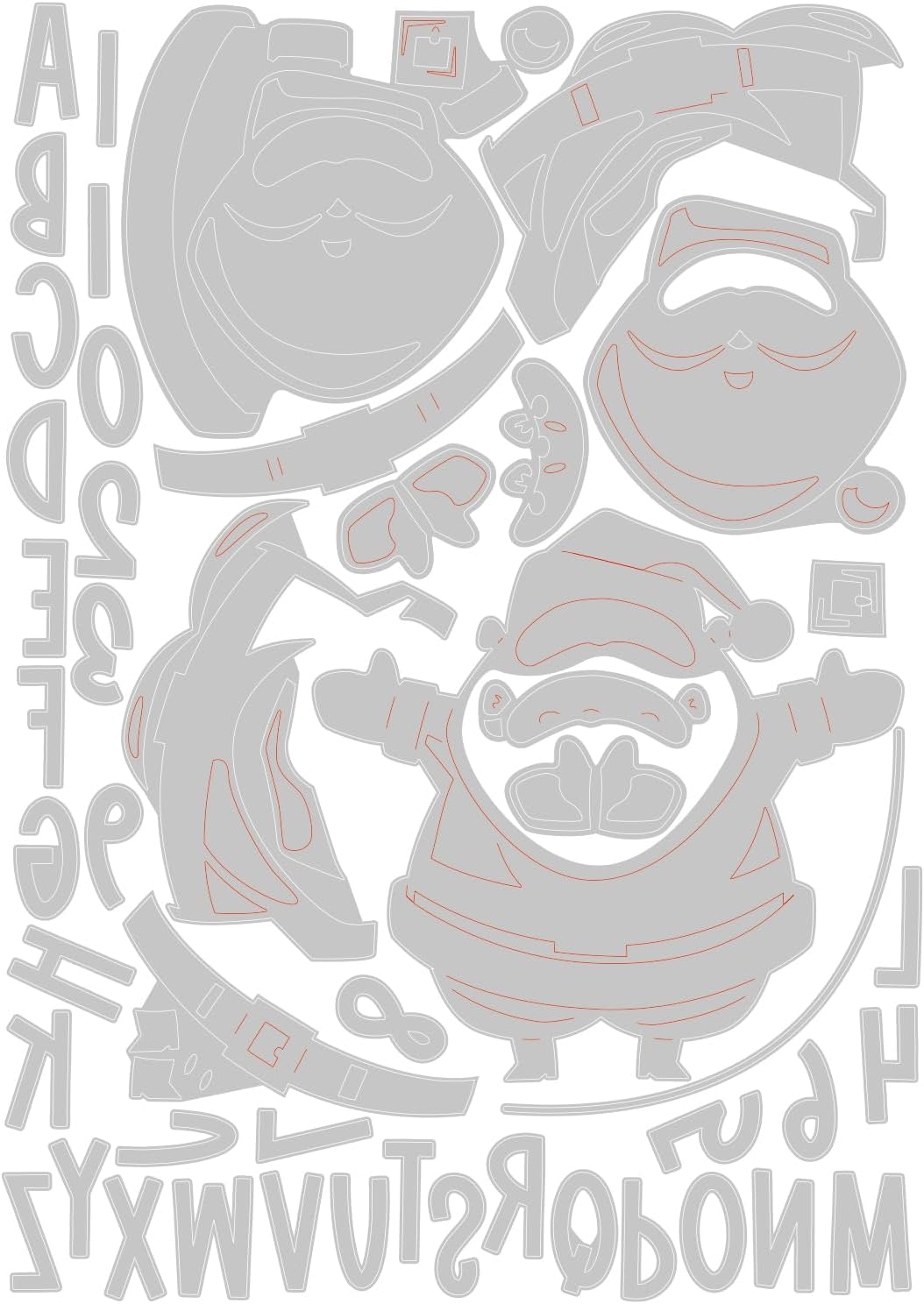 Sizzix Thinlits Die Set 49PK Santa Greetings Colorize by Tim Holtz | 666338 | Metal, Wafer-Thin Cutting Dies for Scrapbooking, Embossing, Journalling