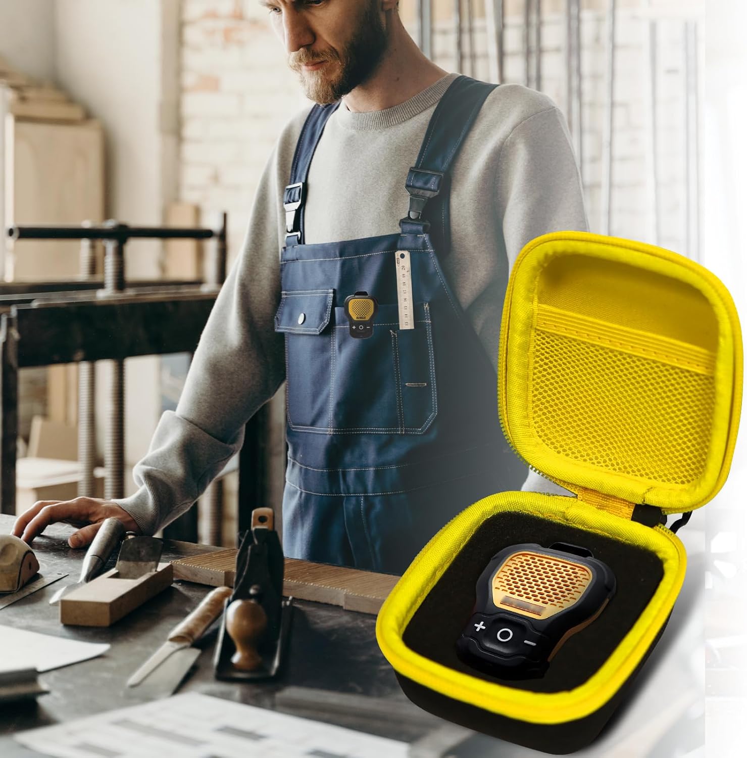 EVA Hard Case for DEWALT Wearable Bluetooth Speaker, Magnetic Clip-On DEWALT Mini-Speaker Case Fit for DEWALT Speaker Travel Protective Carrying Storage Bag (Only Box) - Image 7