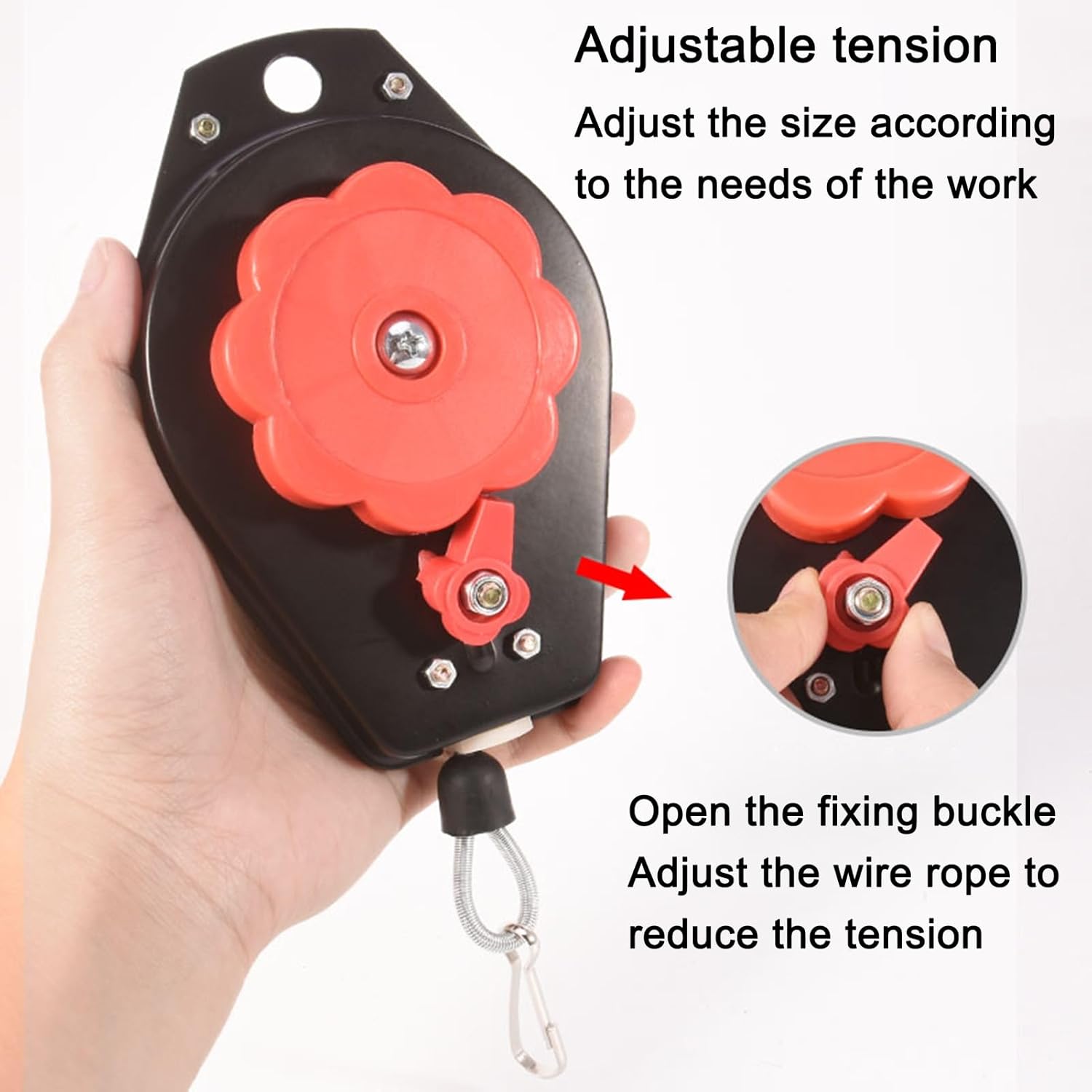 Adjustable Retractable Spring Balancer Tool Holder - Steel Wire Rope for Hanging, Moving & Measuring (1.5-3kg) - Ideal for Assembly Line Efficiency