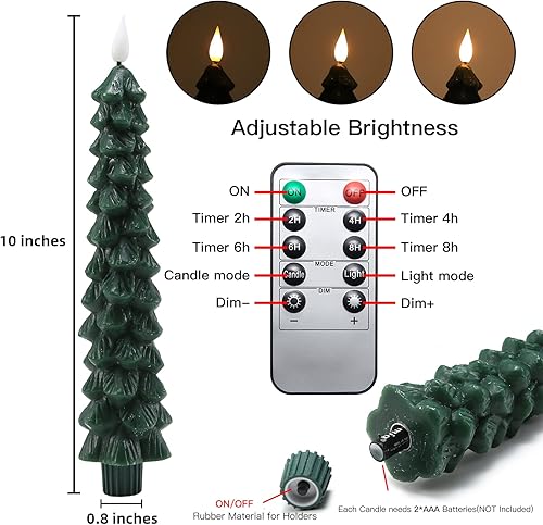 Miniatura 7 de Fo32won Velas LED sin llama que funcionan con pilas con temporizador remoto, juego de 6 velas parpadeantes de cera real de corteza de abedul con