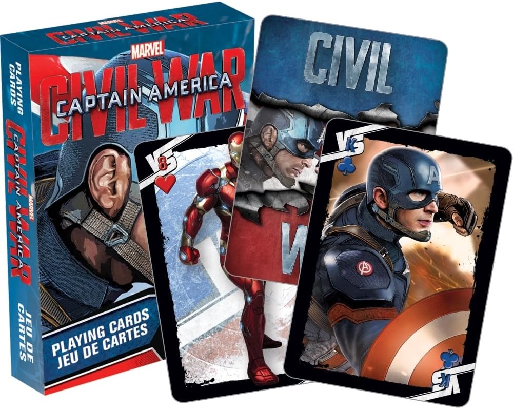 AQUARIUS Captain America Civil War Playing Cards, Official Movie Merchandise, 52 Different Images, Limited Edition, Ages 7+