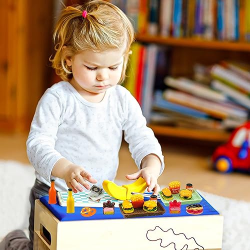 Miniatura 6 de 30 piezas de alimentos en miniatura, bebidas, computadora portátil, libros, juguetes, casa de muñecas, muebles en miniatura, mesa de plástico, se