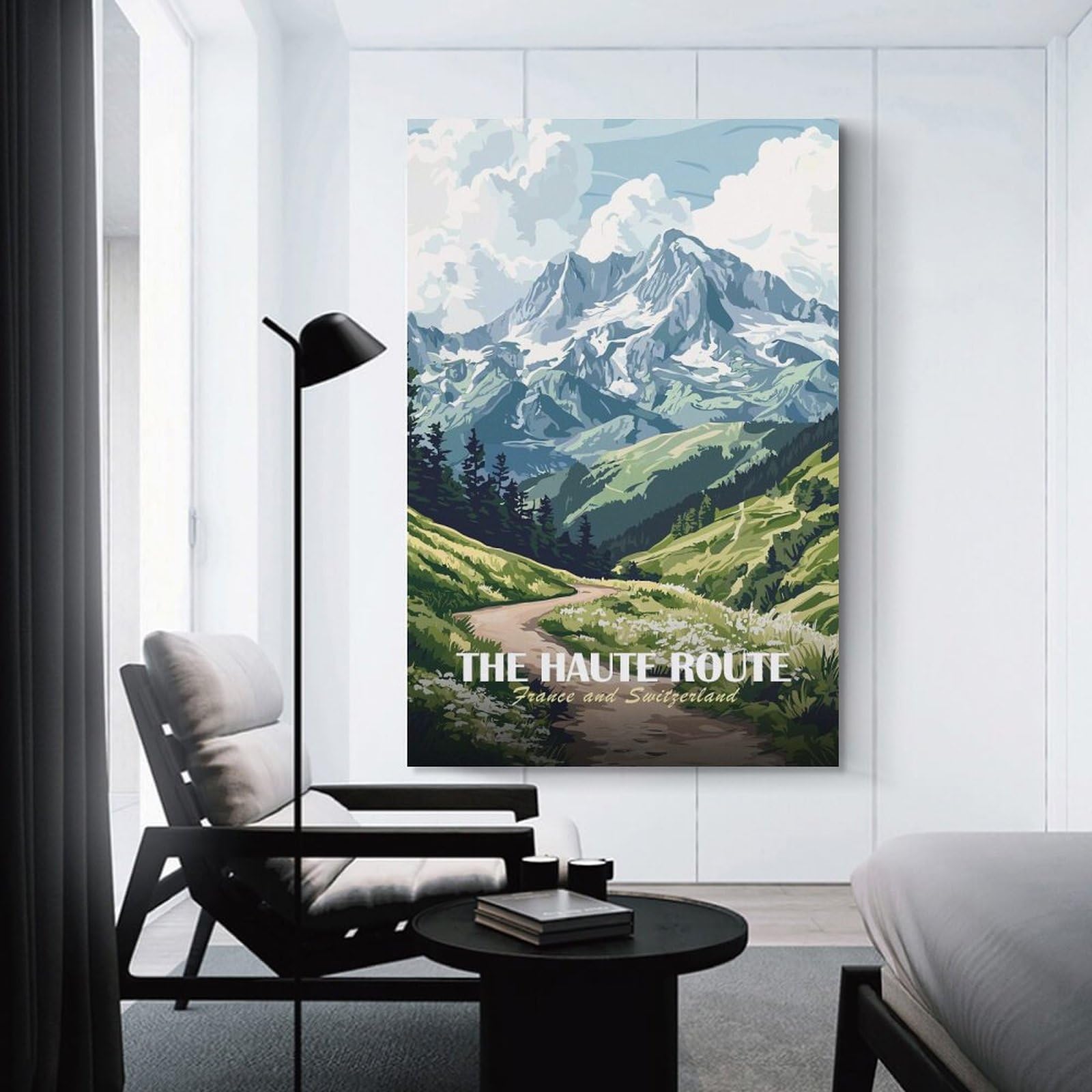 Junmoney Canvas Art Print The Haute Route France And Switzerland, 12x18inch(30x45cm), for Office, Study Or Home Workspace, Home Office Artwork with Decorative Appeal