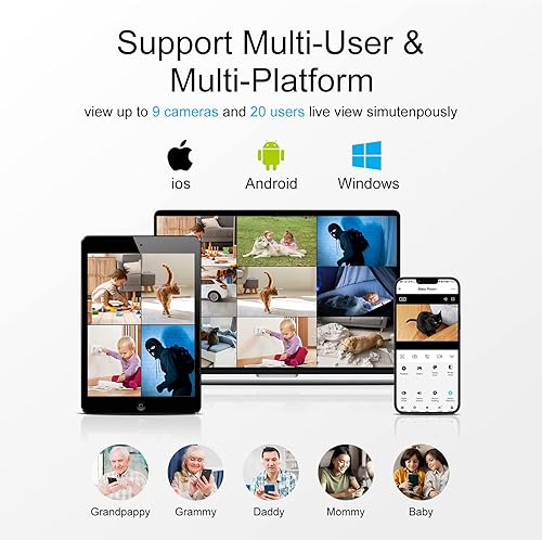 Miniatura 7 de SYMYNELEC Cámara de seguridad con bombilla para exteriores, resistente a la intemperie, 2K 3MP 2.4GHz, WiFi, inalámbrico, toma de luz, cámara de