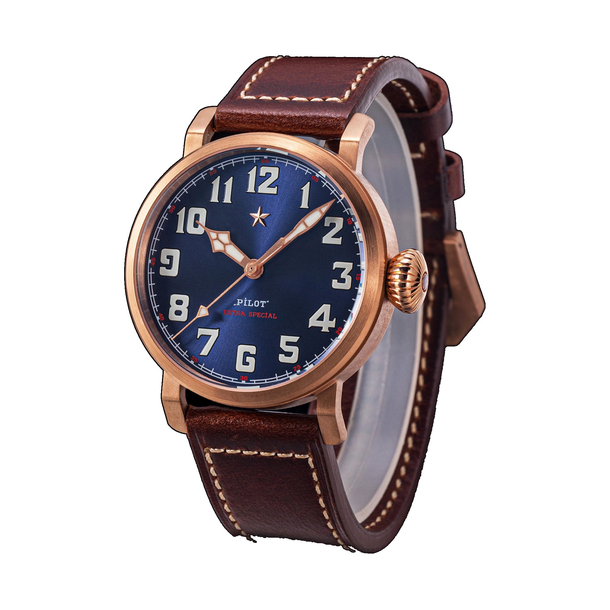 SUGESS ST2130 - Relojes automáticos de bronce sólido de 42 mm para hombre