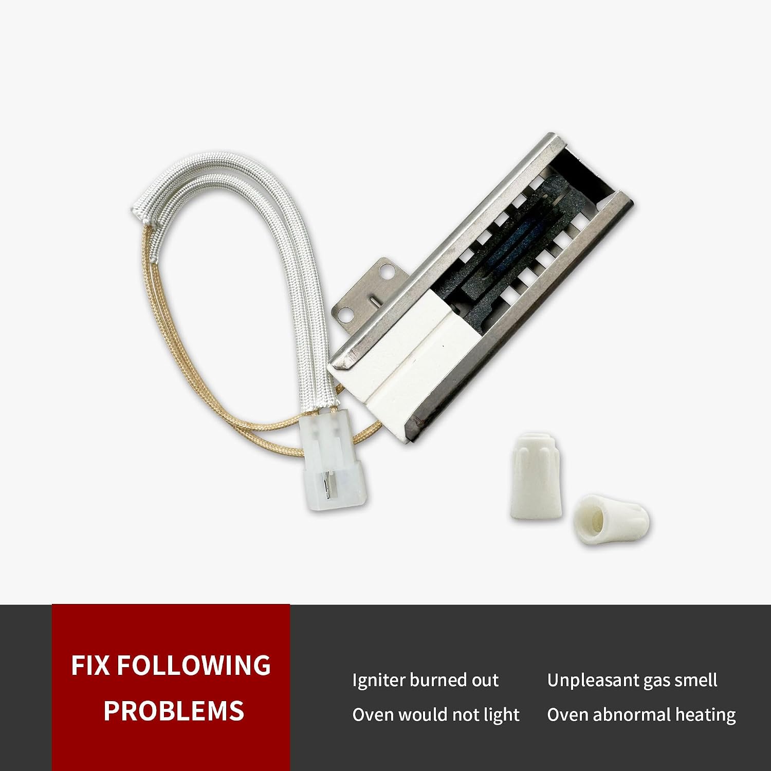 W10918546 Gas Range Oven Igniter replaces part numbers 98005652 and WPW10140611 Ignitor