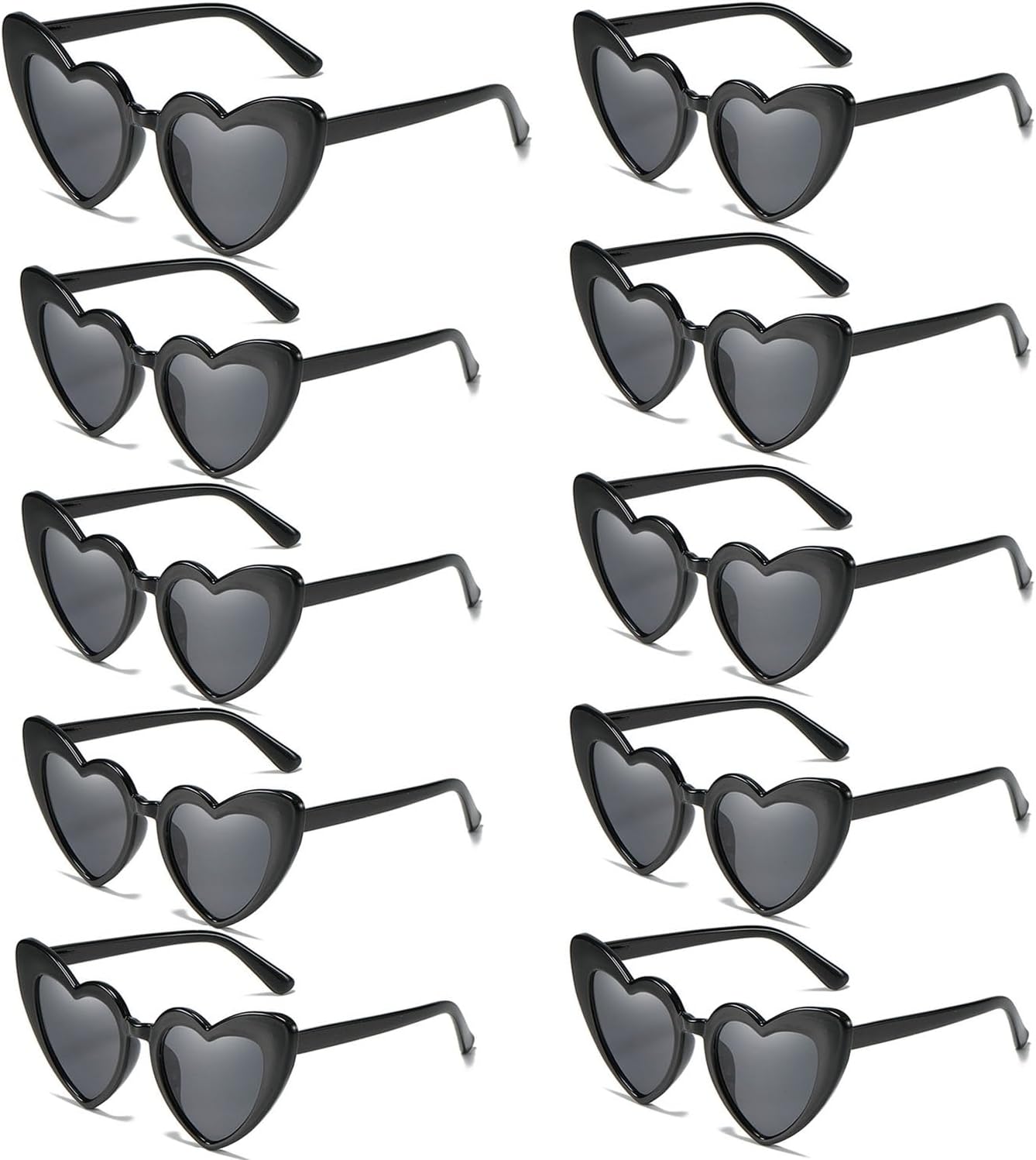 kiimiipa 10pack Heart Shades - Vintage Love Heart Sunglasses For Women, Men & Kids - UV400 Protective Wedding & Party Shades