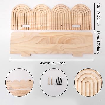 Bohemia Wall Shelf, Wooden Bookcase for Home Decor, Rustic Farmhouse Storage Rack with Aesthetic Design and Installation, Floating Display Shelf for Bathroom, Bedroom, Kitchen, Office, Living Room