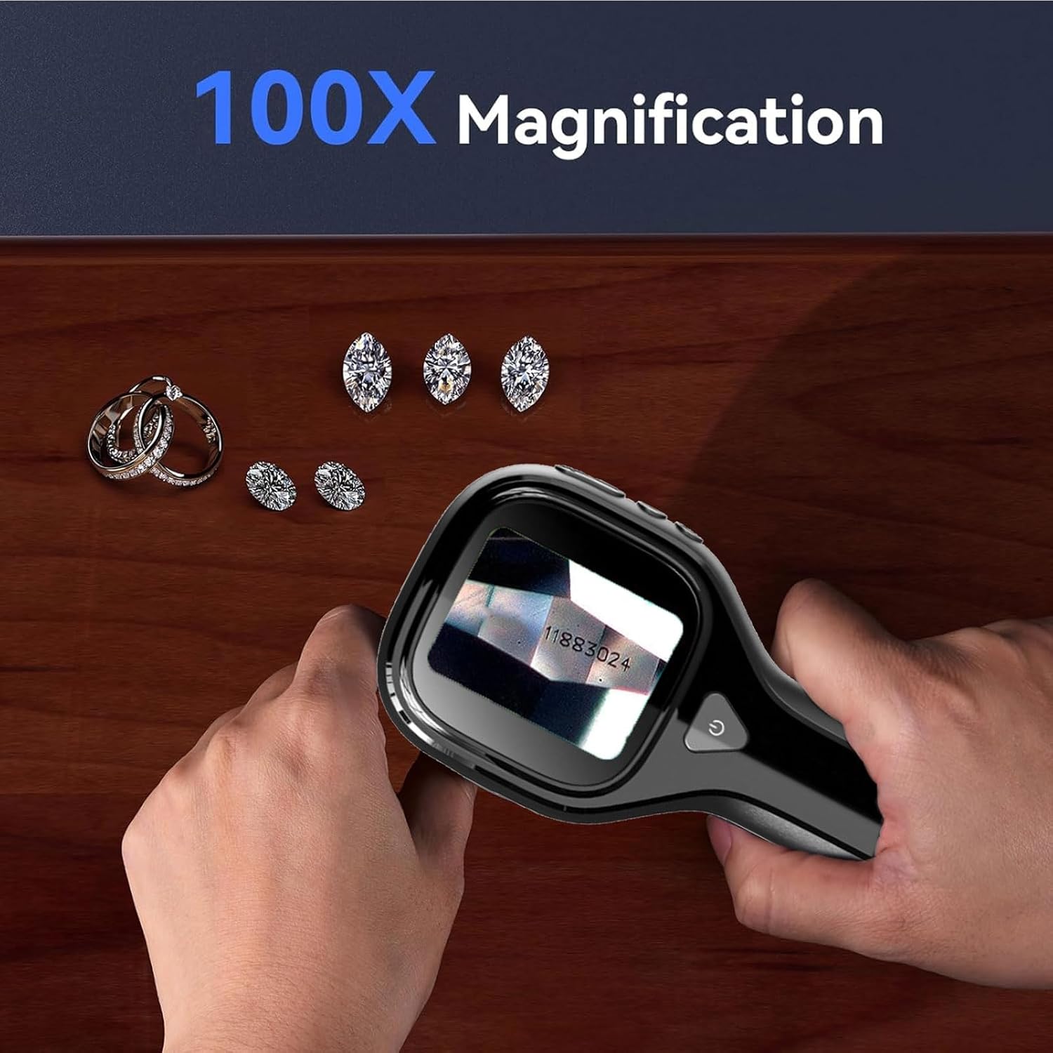 Handheld Inspection Microscope Featuring LCD Screen Easy Carry Trichome Magnifiers LED Light for Jewelry Plant Analysis Coin Collector Easy Carry Microscope Tool