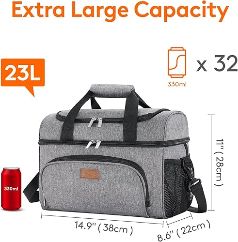 Miniatura 2 de Lifewit Bolsa térmica grande aislada para almuerzo, ligera, portátil, de doble capa, para picnic, playa, trabajo, viaje