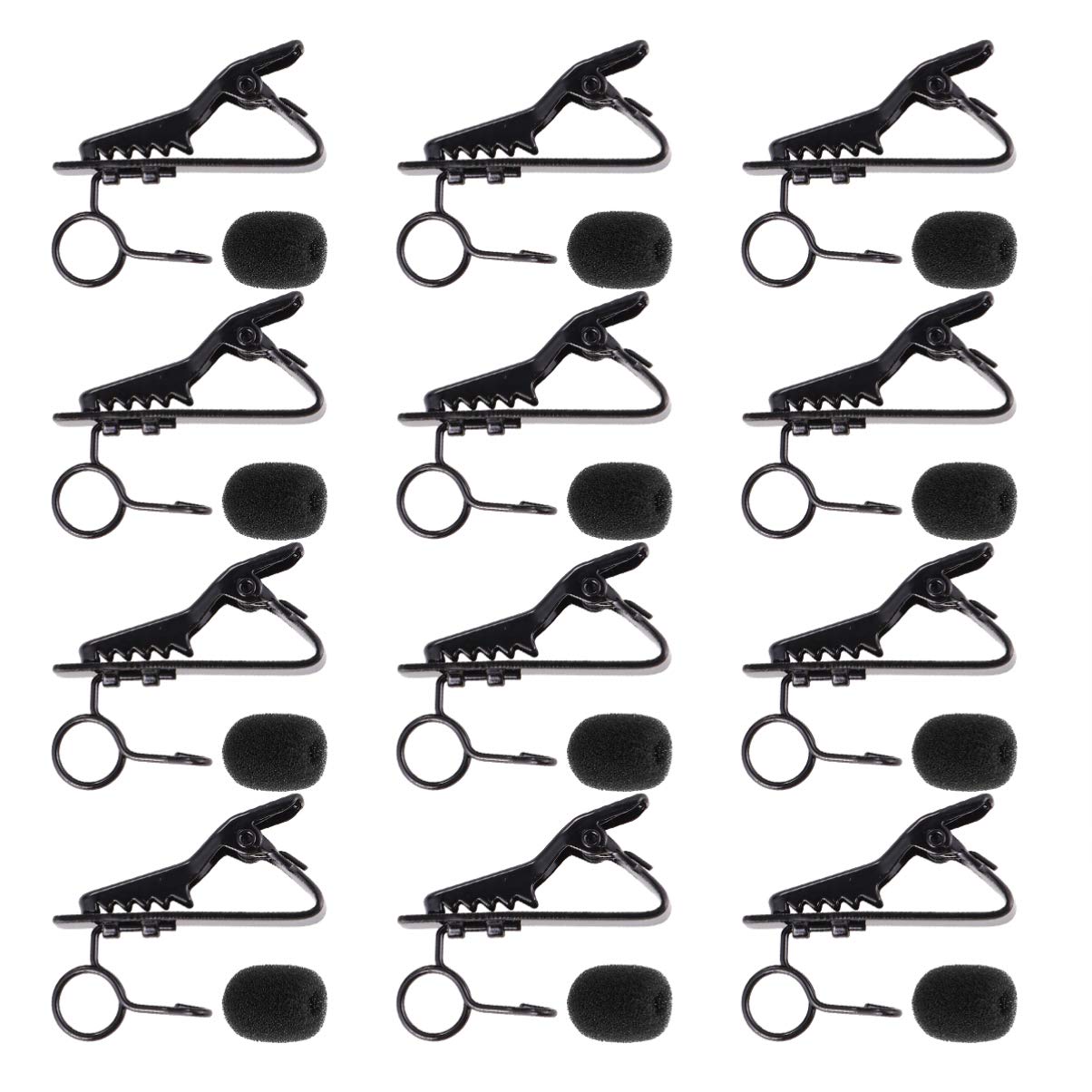 CATIEBYE 24Pcs Lapel Microphone Clip with Sponge Covers Mini Iron Clip for Mobile Karaoke and Streaming for Network Anchors and Personal Use