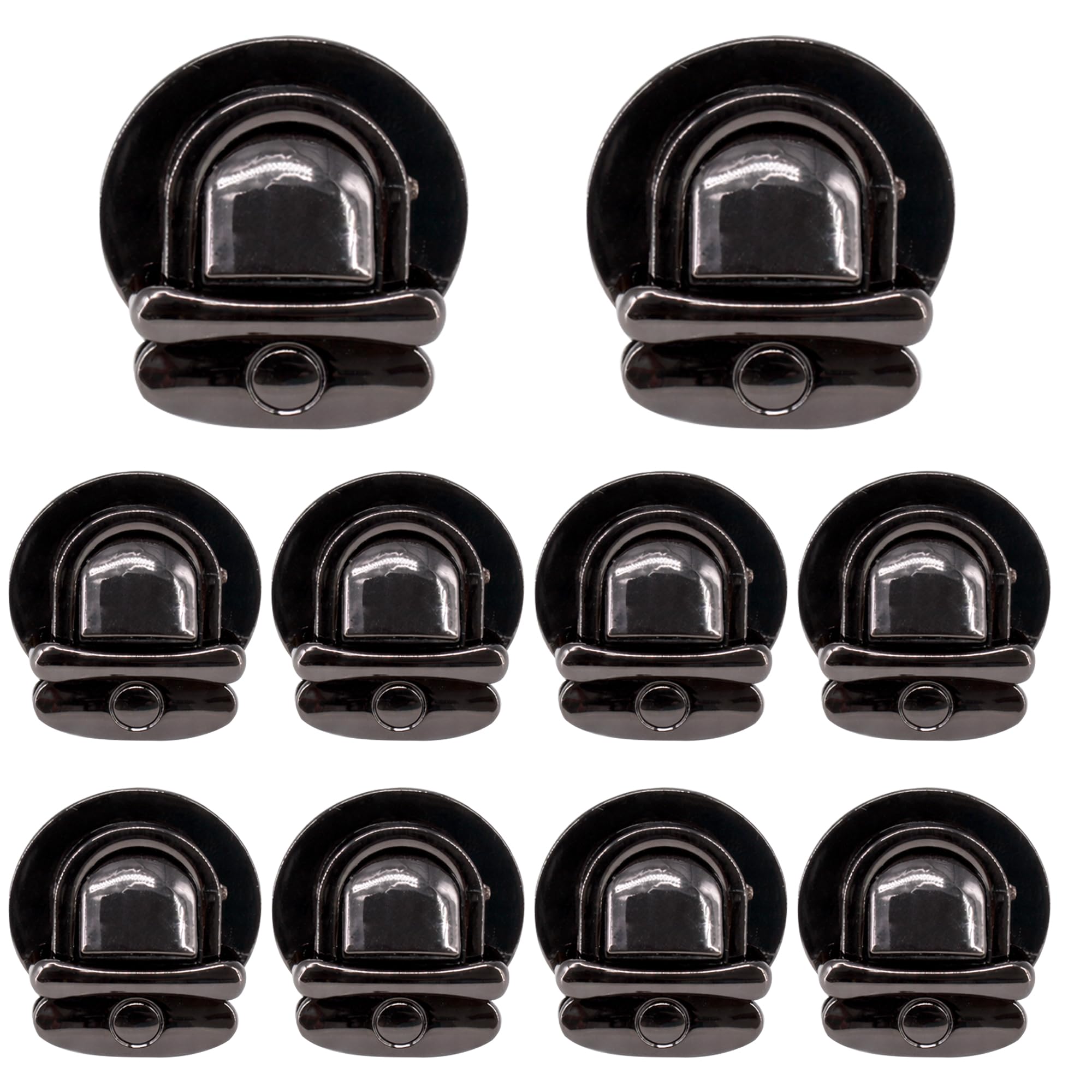 Trimming Shop Catch Tuck Lock Clasp Buckle Purse Closer Thumb Lock for Leather Bag, Purse, Handbag, Scrapbooking, Art & Craft, DIY Projects, Gunmetal, 28mm x 23mm, 10pcs