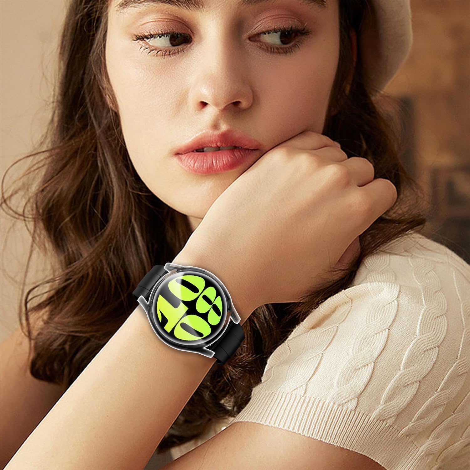ivoler 3 sztuki etui z osłoną ekranu do Samsung Galaxy Watch 6 44 mm, pełne etui ochronne z miękkiego TPU cienkie, odporne na wstrząsy etui odporne na zarysowania (2 przezroczyste 1 czarne)