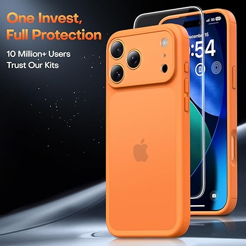 Miniatura 682 de TAURI Funda 3 en 1 para iPhone 13 Pro, [no amarilla] con 2 protectores de pantalla, funda delgada a prueba de golpes para iPhone 13 Pro, color negro