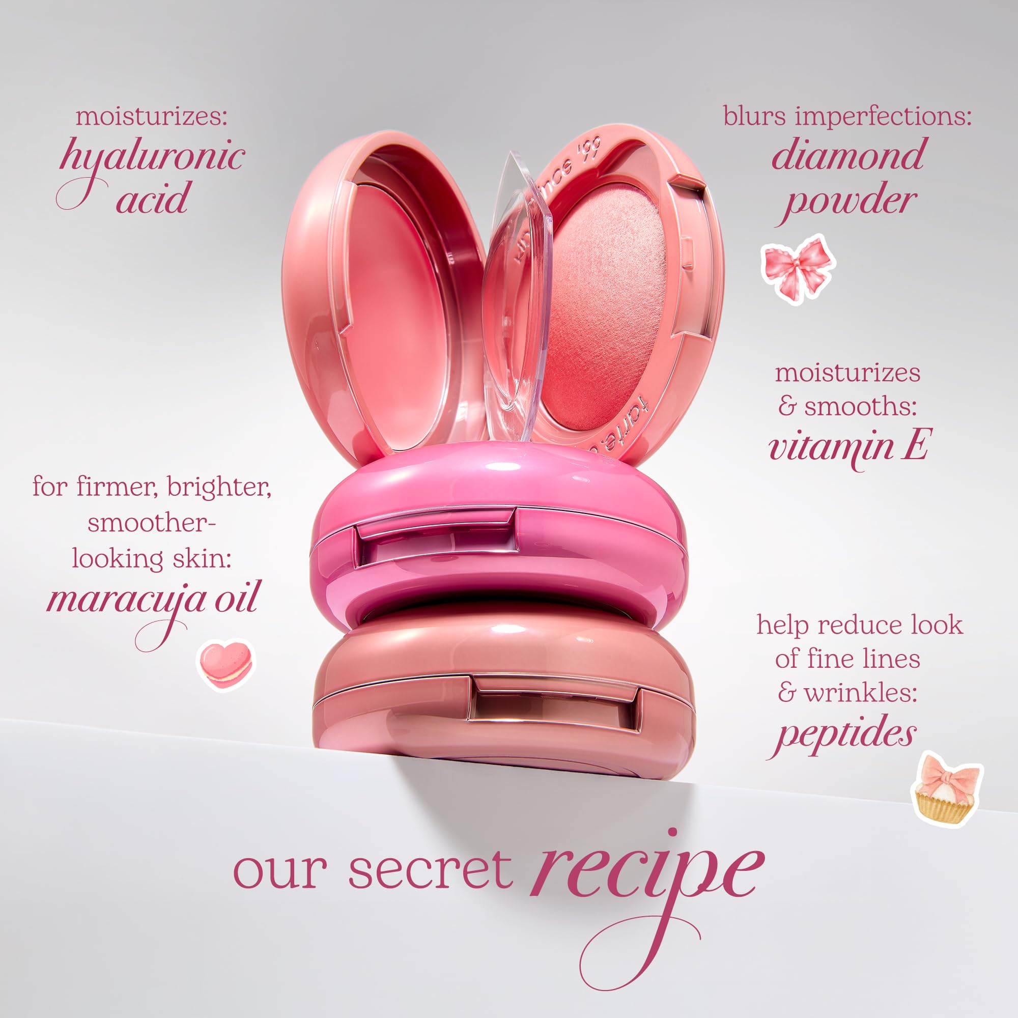 tarte Macaron Blush & Glow Duo - Cream & Powder Blush with Blend Bar