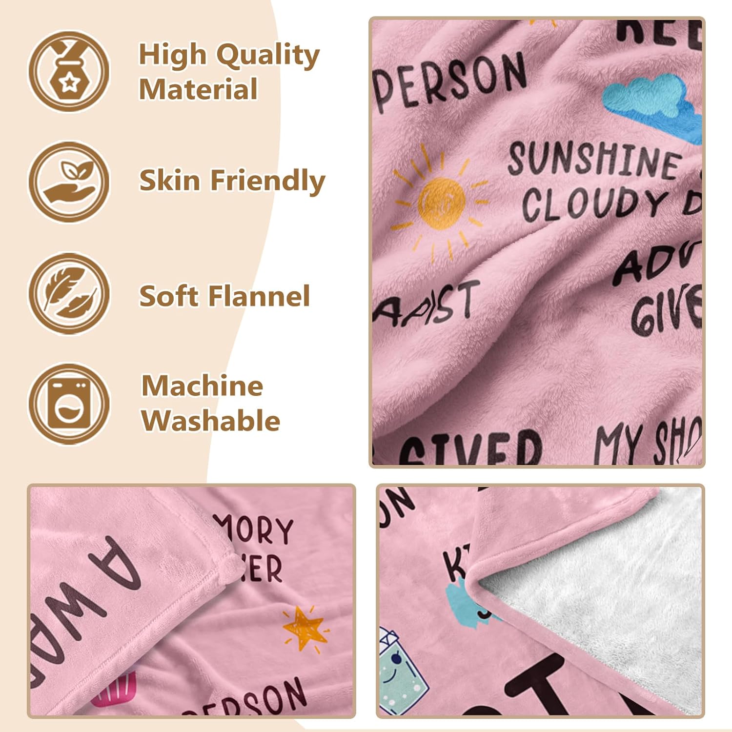 Best Friend Birthday Gifts for Women, Bestie Birthday Gifts for Women -Best Friend Blanket 60"x 50", Friendship Gift for Woman, BFF - Soul Sister Gift for Woman, Christmas day for BestFriend, Pink - Image 8