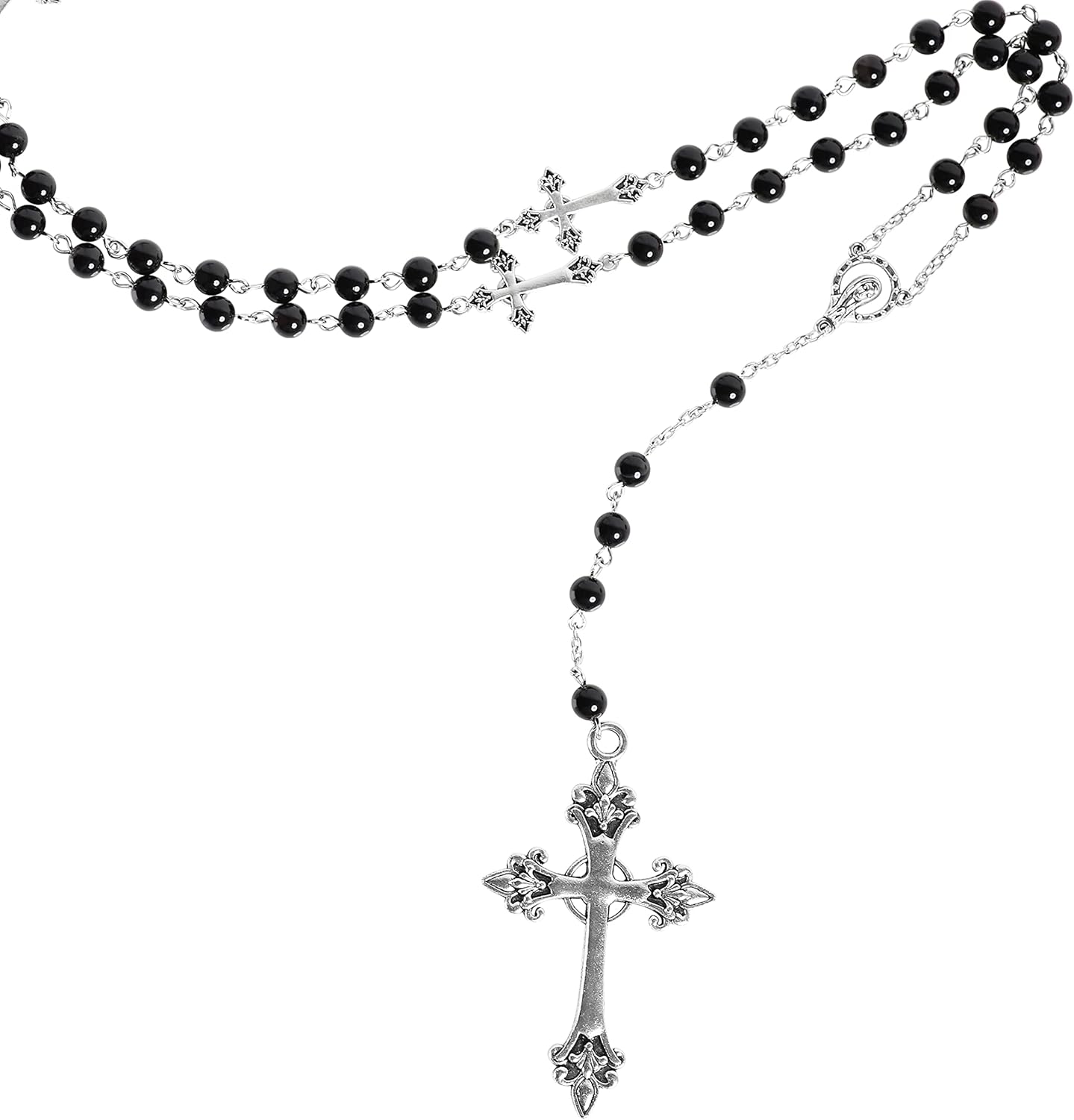 Sacina Gothic Cross Necklace, Zinc Alloy Cross Necklace, Goth Jewelry Gift for Women, Christmas New Year Gift