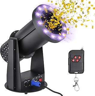 LED Confetti Machine, 1500W Electric Confetti Lights Confetti Blower with Remote Control Digital Confetti Cannon for DJ Parties, Nightclubs, Weddings, Stages, Concerts, Event Shows