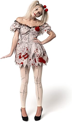 Miniatura 3 de Spooktacular Creations Disfraz de muñeca espeluznante de vudú para mujeres adultas, fiesta de disfraces de Halloween, fiesta temática de juegos de
