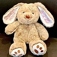 Vista 2 de Personalized Plush Stuffed Bunny Animal Toy for Kids, Embroidered Bunny Easter Gifts Bunny Doll Easter Gift Toddler Toys Newborn Toys For Baby