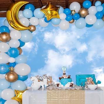 7x5ft Realistic Blue Sky White Cloud Backdrop Home Decor Photo Background