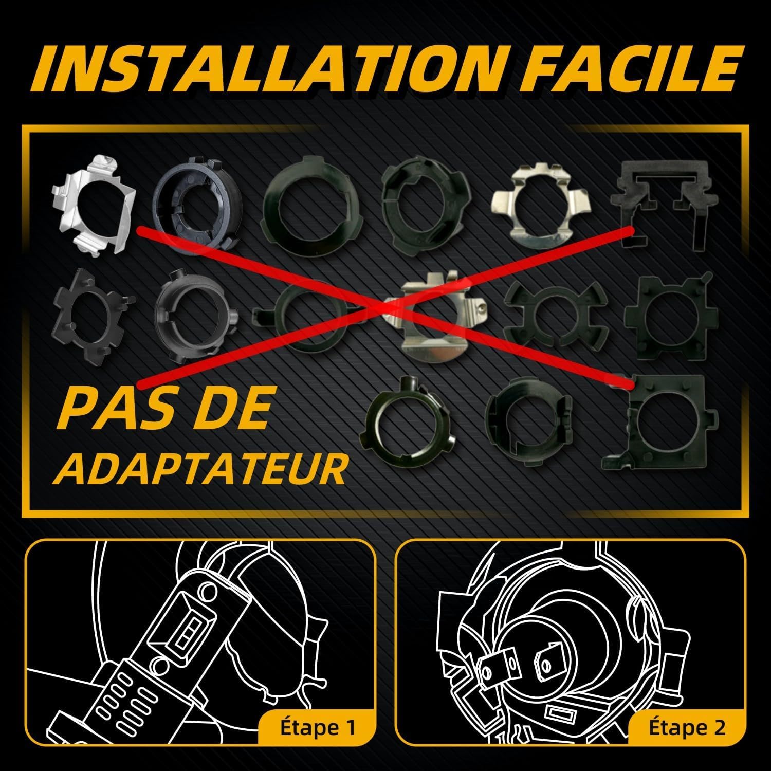 Sinoparcel Neuve H7 LED Ampoule de Phare, Lampe Ventilée Anti-erreur Homologuée au Remplacer H7 Halogène pour Feux de Croisement/Route et Antibrouillard Voiture, 12V 35W Blanche 6500K, Lot de 2