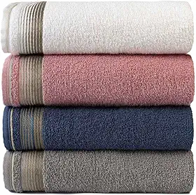 Kit Com 4 Toalhas Banhão Gigante Alta Absorção Sublime 70x150cm - KIT 3 (Branco/Rosa/Azul/Gris)