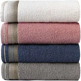 Kit Com 4 Toalhas Banhão Gigante Alta Absorção Sublime 70x150cm - KIT 3 (Branco/Rosa/Azul/Gris)