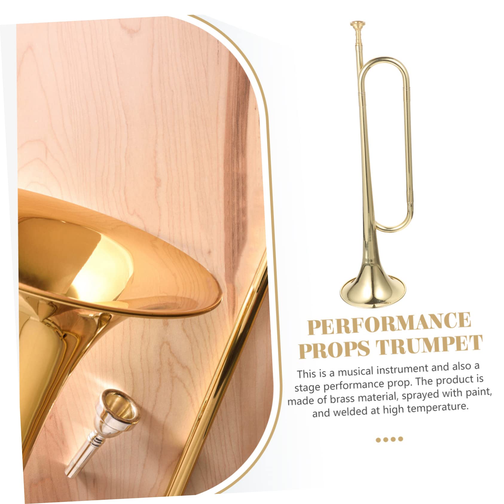 BESPORTBLE Trompete für Anfänger aus Messing in Gold mit Kreativem Design und Dekorativer Kunst für Junge Musiker als Praktisches Kindertrompeteninstrument