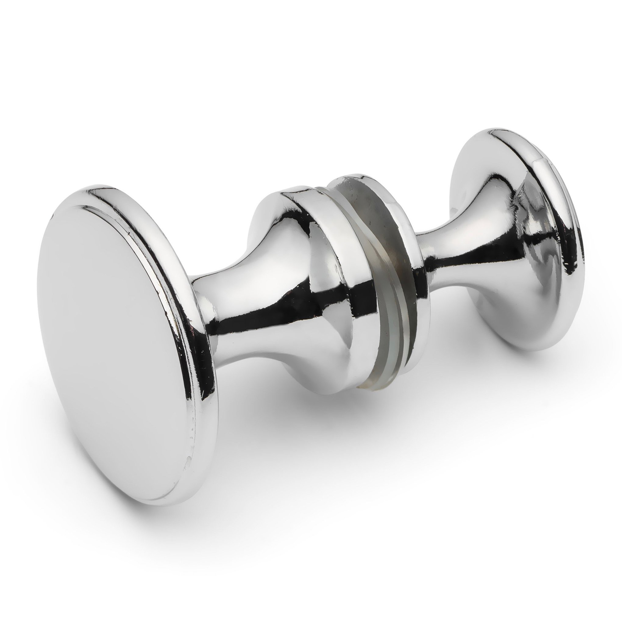 Bouton de porte de douche design en alliage de zinc brillant fini chrome
