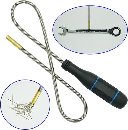 Miniatura 3 de GUTIMORE Juego de herramientas magnéticas para recoger, paquete de 2, recogida magnética flexible de 2 libras (1 kg), recogida magnética telescópica