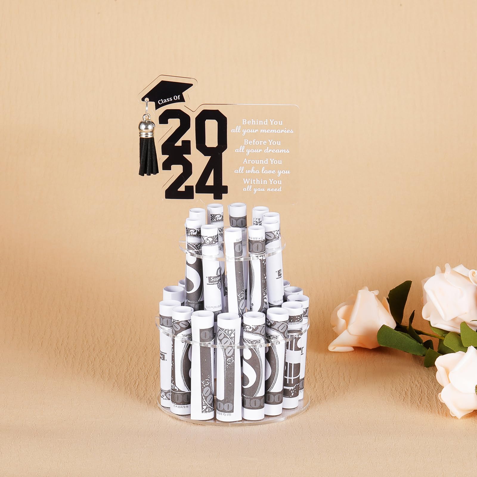 Graduation Gifts for Her Him, Graduation Money Holder Double-Layer, Graduation Decorations Class of 2024 Graduation Party Money Cake, College High School Graduation Gifts for Son Daughter Boys Girls