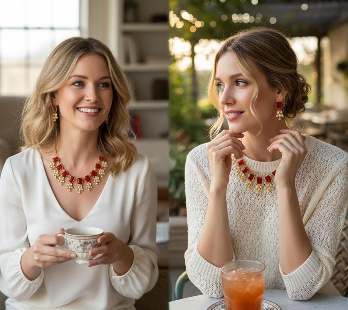 Touchstone Indian Bollywood Traditional Craftsmanship Mughal Designer Jewelry Wedding Necklace Set in Antique Gold Or White Tone for Women. - Image 6