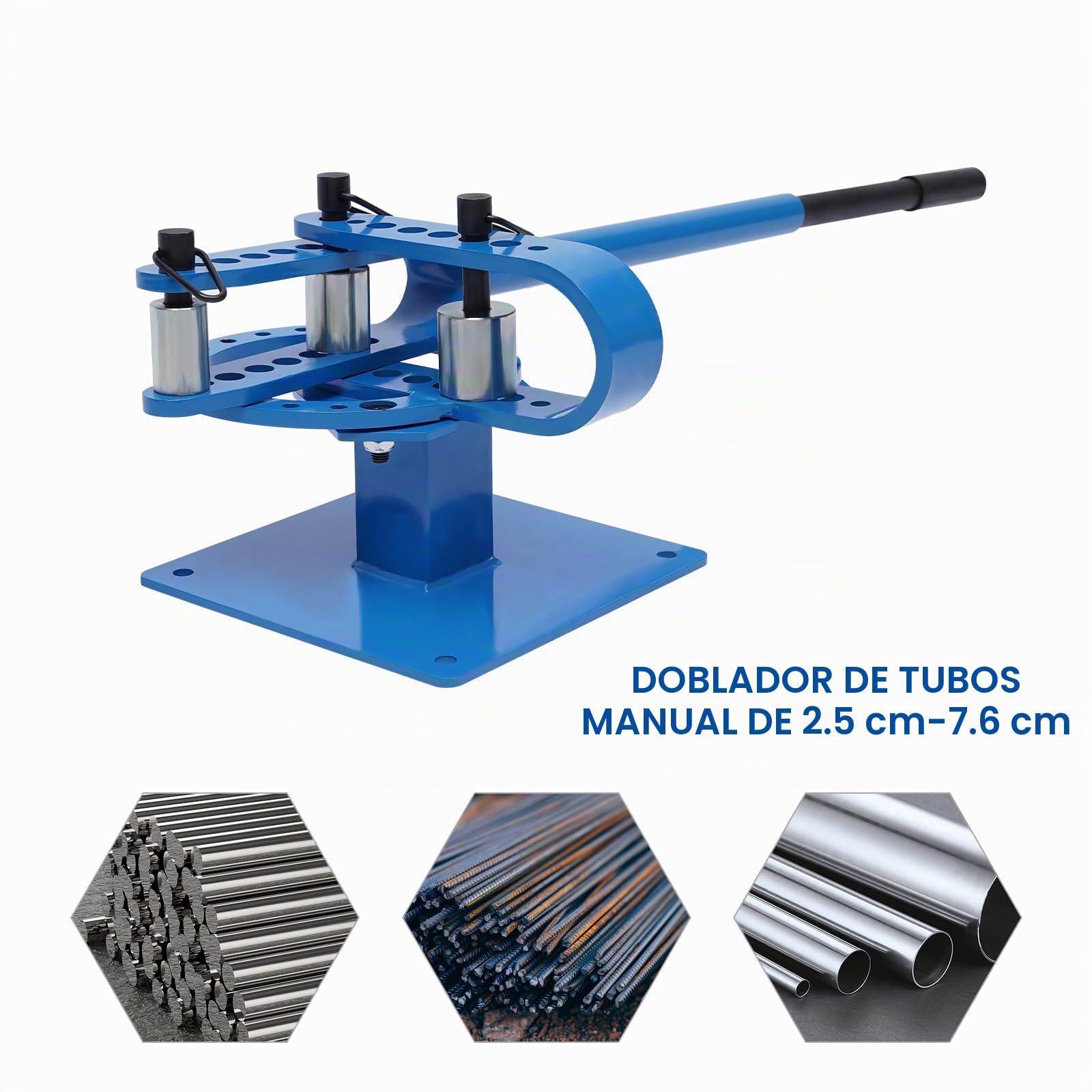 Dobladora redonda manual de ángulo dobladora de tubos de acero curvadora radio de curvatura 25 mm, 30 mm, 40 mm, 45 mm, 50 mm, 65 mm, 75 mm, máquina de doblado universal